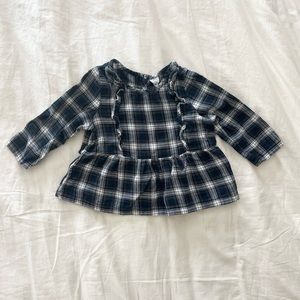 Like New - Baby Gap Ruffle Plaid Shirt